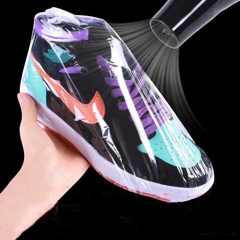 100PCS PVC Heat Shrink Film Bags Large Transparent Plastic Sealing Shoe Films PVC Packaging Sealed Shrink Film Dustproof Bag