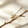 Vintage Dragonfly Figurine Zinc Alloy Anti-Corrosion Decor Ornament for Office Desk Bedroom Nightstand Home Decor Gift