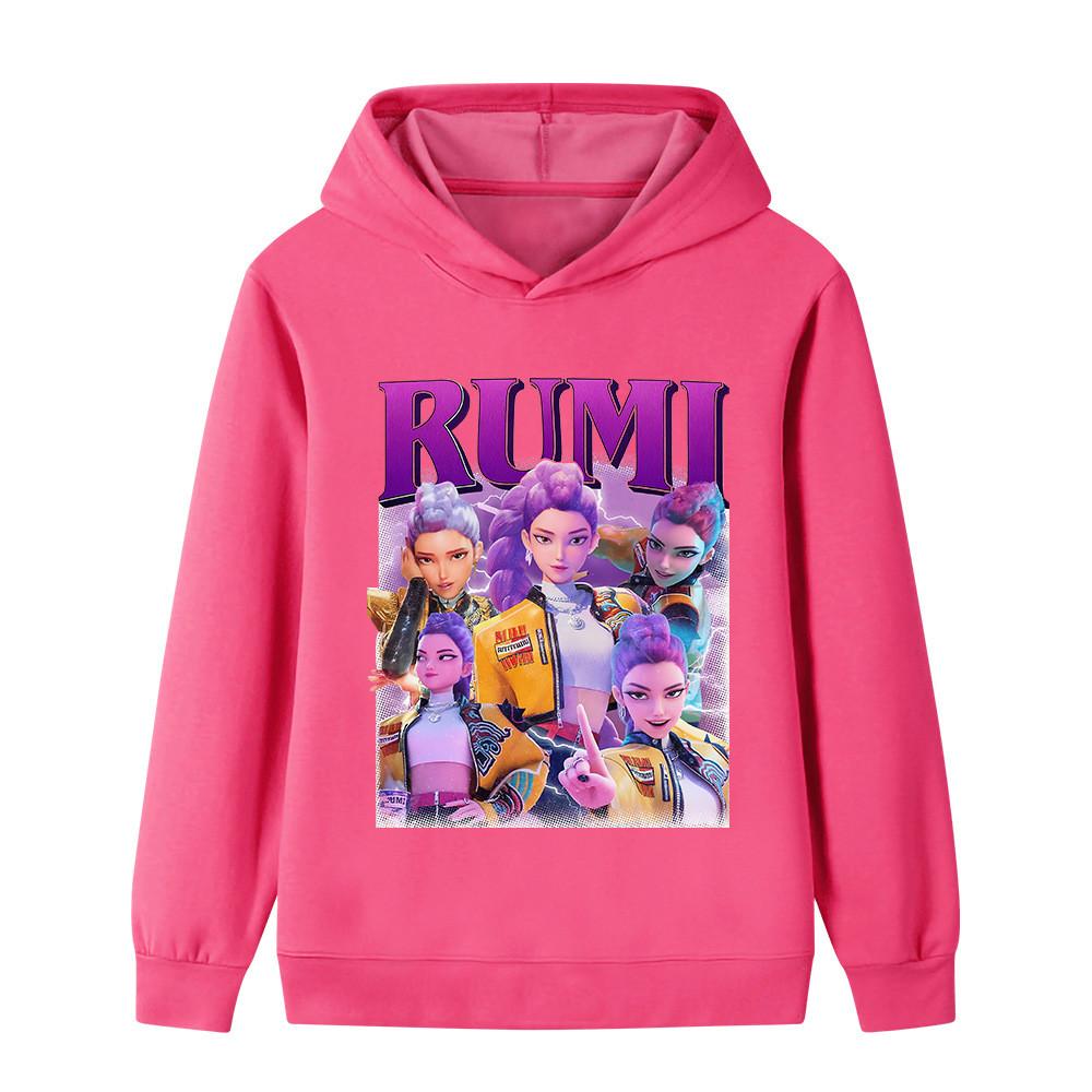 B1208 Kids Boys Girls Kpop Rumi Zoey Mira Print Long Sleeves Hoodie
