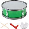 13inch Snare Drum Musical Instruments Professional Lightweight with Practice Gloves Percussion Instrument Music Drums for Children Beginners, Green
