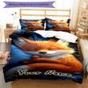 3pcs Custom Name Fox Dreams Stars Bedding Set Printed Bedding Set Duvet Cover Closure Includes 1 Duvet Cover & 2 Pillowcases Bedroom Decor