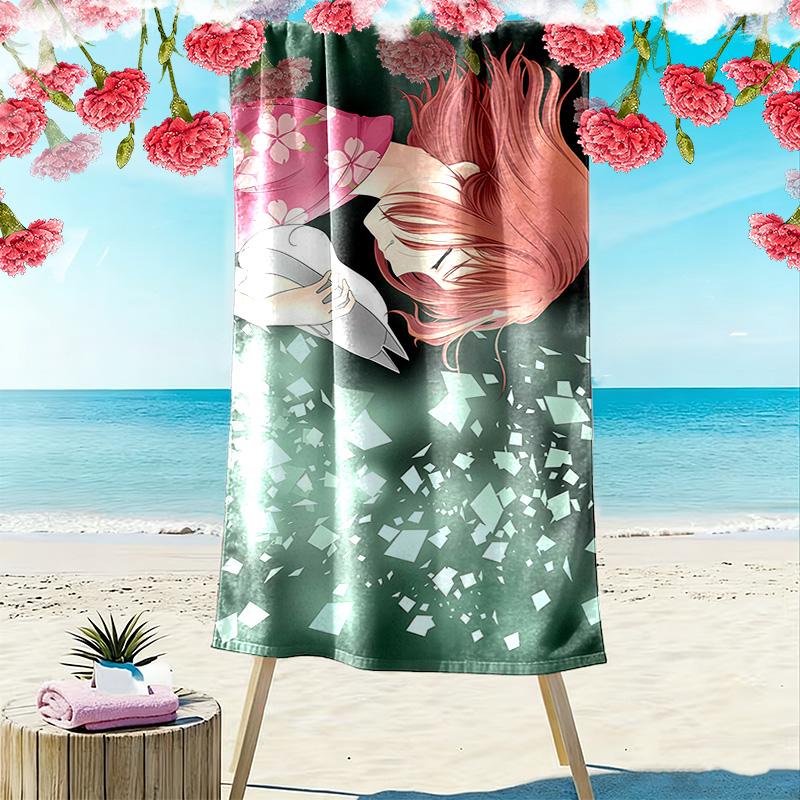 To the Forest of Firefly Lights Print Beach Towel, Large Soft Quick Dry Towel for Beach Camping Swimming