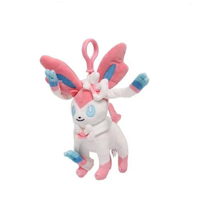 Kawaii Anime Plush Keychain Pikachu Eevee Mew Squirtle Bulbasaur Soft Stuffed Toy Bag Charm Pendant Kids Birthday Gift