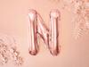 Foil Balloon Letter "N", 35Cm, Rose Gold 1pc