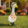1 Set Autumn Porch Goose Outfit, Straw Hat And Maple Leaf Scarf, Fall Season Goose Costume for 23 Inch Goose Statue Outdoor Yard Lawn Garden Decor