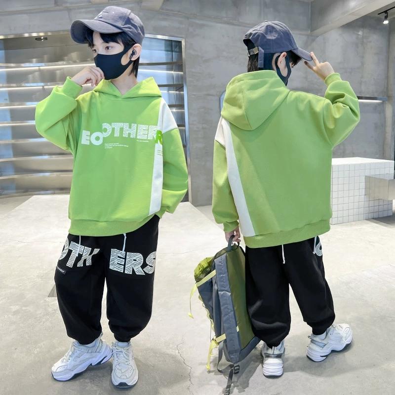 Boys' Suits Spring and Autumn Clothes Western Style Boys Handsome Big Children's Sweaters Children's Two-piece Sportswear