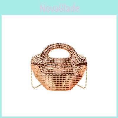Boxförmige Clutch-Tasche für Damen mit Kettenriemen für Abendveranstaltungen und Freizeitausflüge