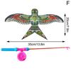 Children Kite Toy Cartoon Eagle Foldable Mini Plastic Toys Kite Hand Brake Fishing Rod Butterflies For Kids Outdoor Toy For Fun