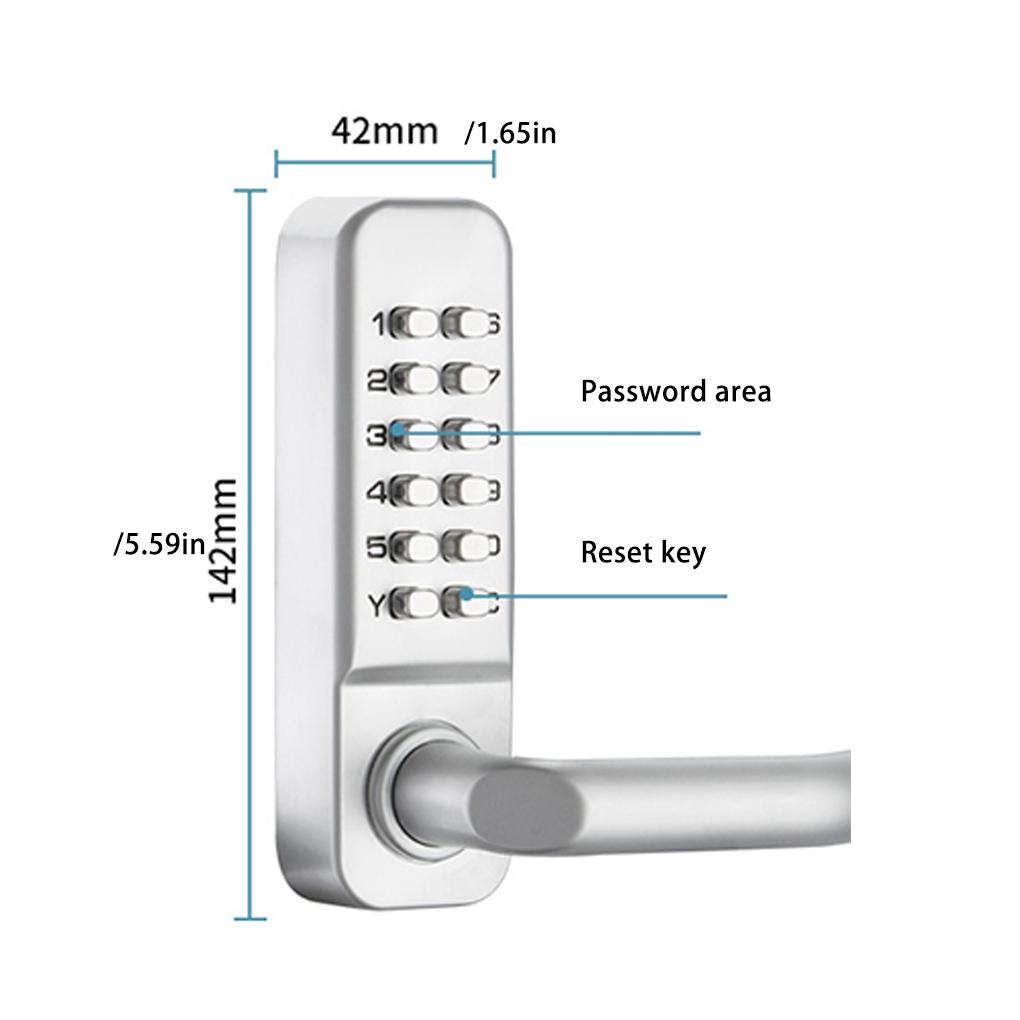 Handvat Keyless Mechanisch Digitaal Deurslot Code Wachtwoord Vergrendeling Zijdig Waterdicht Combinatie Metaal Tuinpoort Hek