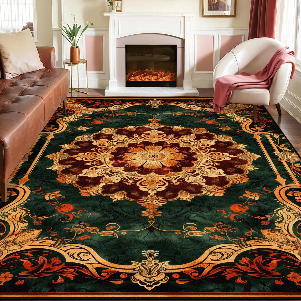 Persian Decoration Carpet Living Room Sofa Tea Table American Luxury Rugs Bedroom Washable Antiskid Entrance Floor Mat Lounge