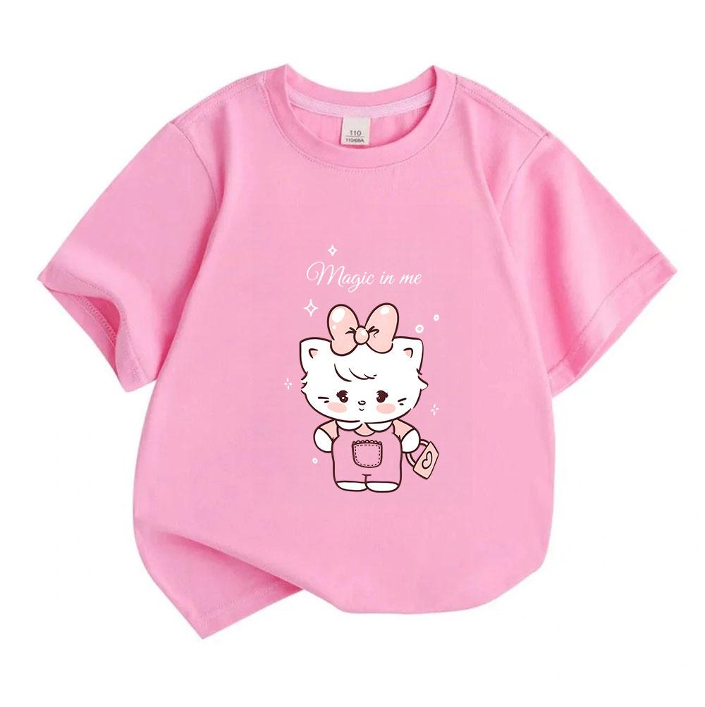 Kids Boys Girls 100% Cotton Crew Neck Short Sleeve T-Shirt,