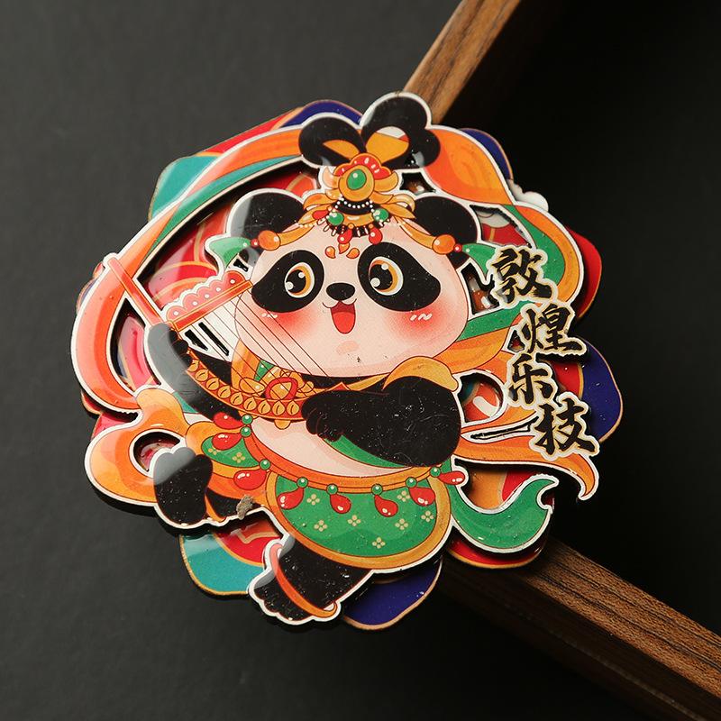 Cartoon Cute Panda Refrigerator Sticker Chinese Style 3d Cartoon Refrigerator Magnet Resin Fridge Magnet for Kitchen Decoration