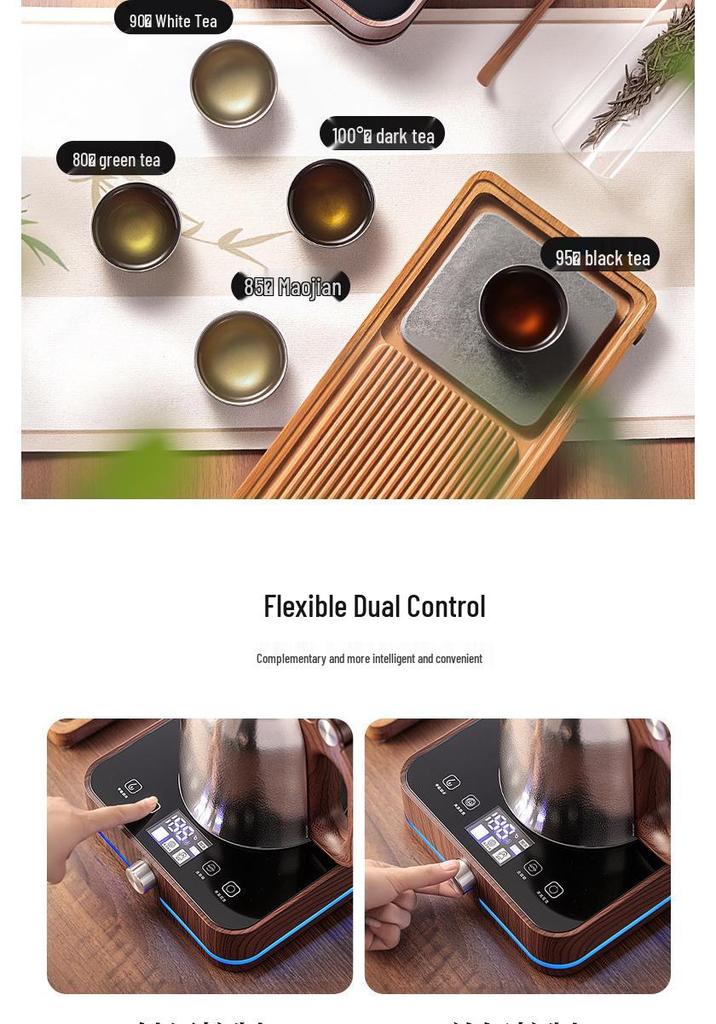 Automatic Titanium Electric Kettle & Tea Table: Keeps Water at Perfect Brewing Temperature