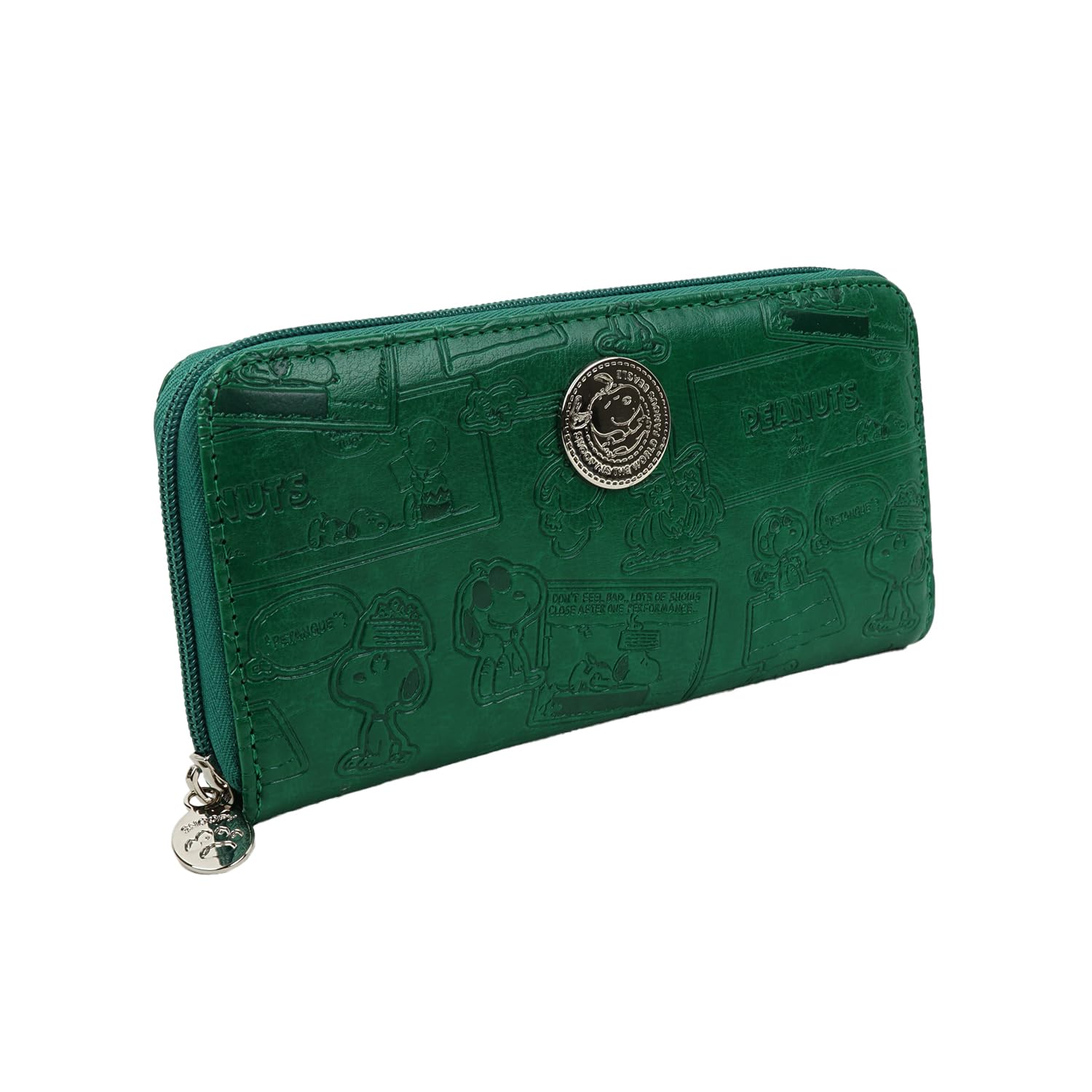 Женский длинный кошелек Snoopy с популярным принтом-медалькой Snoopy (зеленый)