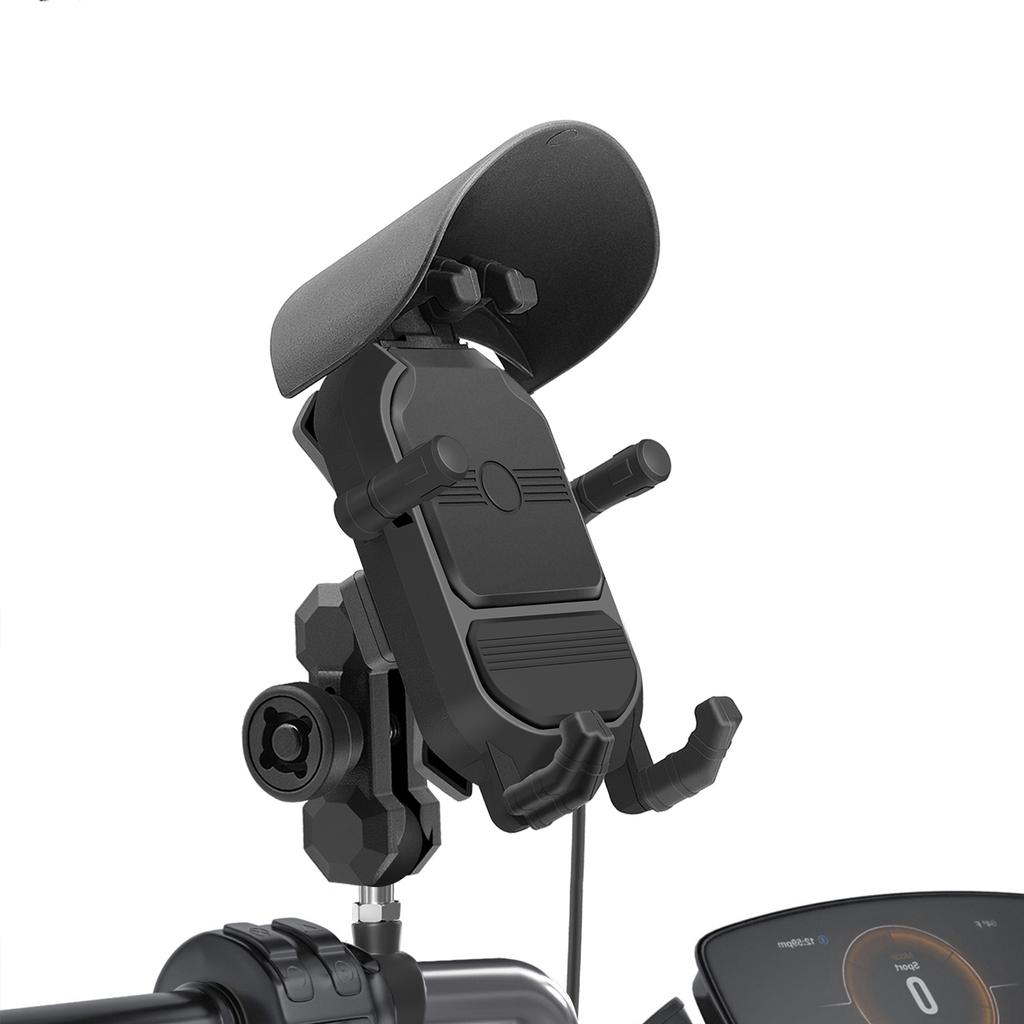 Ball Head Model, Motorcycle Phone Holder, 15W Wireless Fast Charging Phone Holder, Rain Proof and Anti-shake Takeaway Navigation Holder