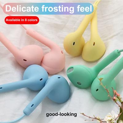 Auriculares estéreo U19 Macaron Candy Series de graves altos de 3,5 mm con micrófono