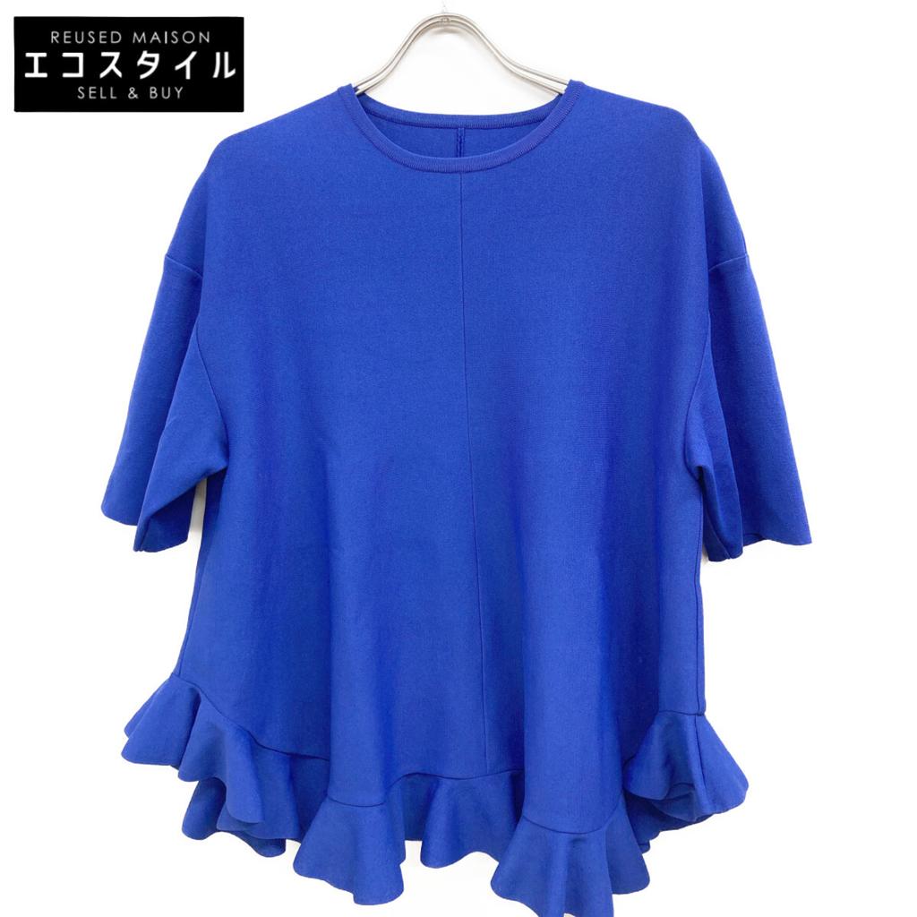 Adore 531-5170320 25Stainless Steel Blue Ruffle Hem Knit Tops 38 blueUsed