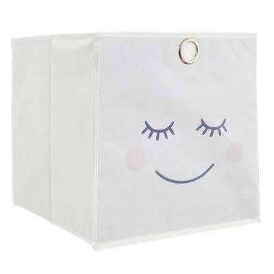 [A1797] - Storage Cube 'Diva - Sleeping Eyes' White - 30x30