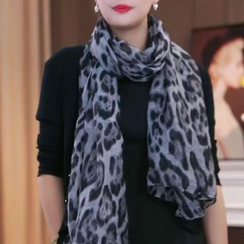 Literary And Simple Splicing Floral Scarf Women'S Autumn Versatile Atmosphere Spring And Autumn Warm Silk Scarf