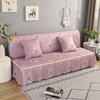 Folding Sofa Bed Cover Printed Armless Sofa Cover  Couch Covers with Skirt Slip Resistant Sofa Cover for Living Room