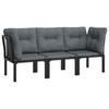3 Piece Garden Lounge Set In Black and Grey Poly Rattan