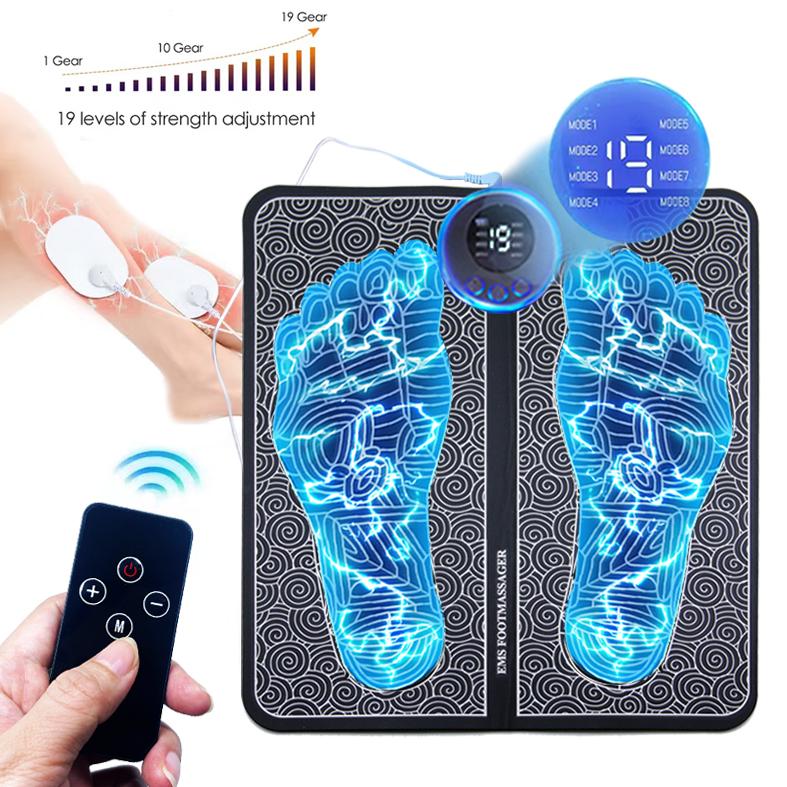 USB Remote Massager Foot Pad Electric Charging Mini Intelligent Massage Instrument with 8 Modes