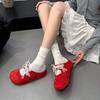 Fashion Slippers Women Summer Loafers Female Shoes Low Slides Fashion Butterfly-Knot Lace Cover Toe 2025 Luxury Hoof Heels Butterfly-kno