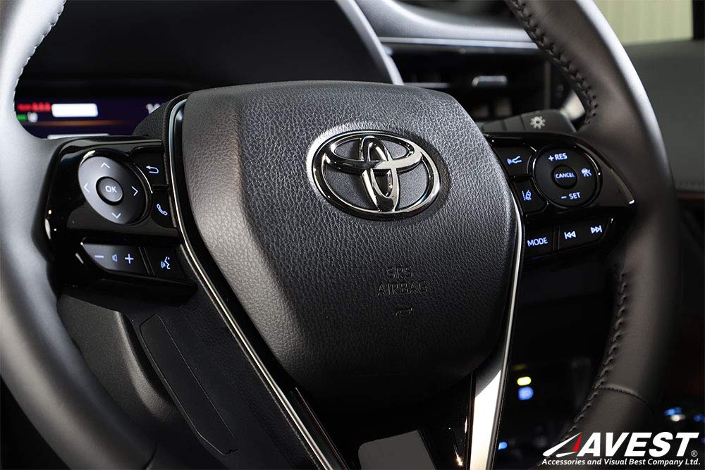 AVEST Steering Panel Set in Piano Compatible with Toyota Harrier 80 Camry 70 Crown 220 and Corolla 210 Series (3-Piece Set) Black, Series, Series,