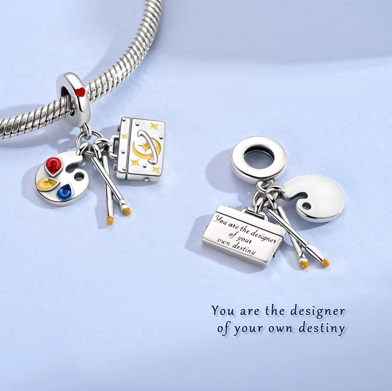 Copper Pets Dog Cat Colorful Wine Bottle Charms Cz Zirconium Shoe Bead Pendant Fit Original Bracelet Diy Jewelry