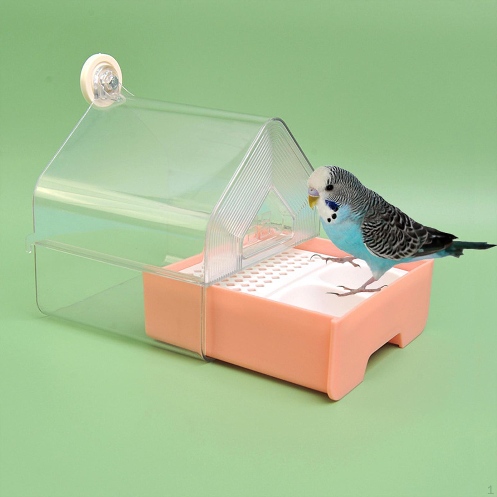 

Parrot Bathing Box Accessories Food Feeder Easy Cleaning Bath Tub Bird Shower for Budgerigar