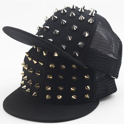 Men and Women's Rivet Flat Hat Punk Rock Hip Hop Stud Baseball Caps Y2K Snapback Cap Outdoor Gorras Para Hombres Casquette Homme