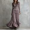 Conjunto de Vestido Maxi Casual de Dos Piezas para Mujer para Vacaciones de Verano