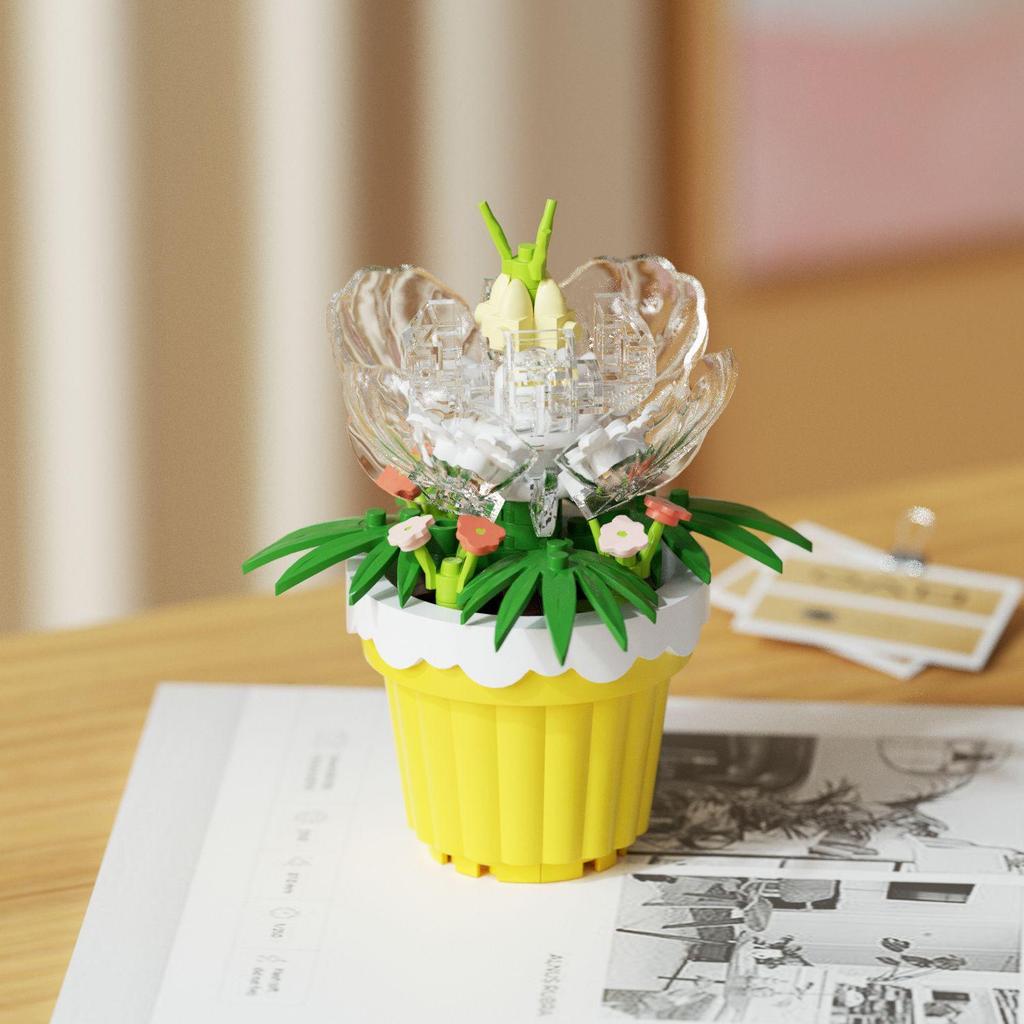 Immortal Flower Succulent Building Blocks - Creative Model for Desktop Decor