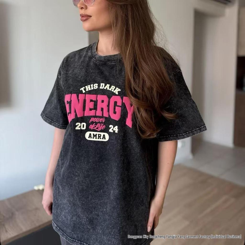 Women's American Retro Chic Cotton Short Sleeve Hip Hop T-Shirt
