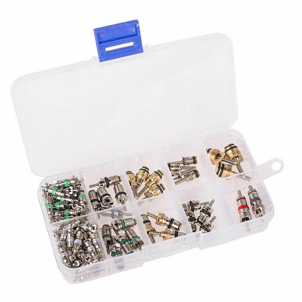 102Pcs Car R134a R12 A C Air Conditioning Valve Core & Remover Tool Kit 1 4 5 16
