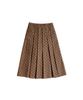 Cookies Wool Dot Herringbone Pleated Skirt (Brown)
