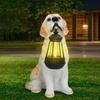 JYL TS/036,Resin Dog Carrying Lantern Solar Outdoor Light for Home Garden Corridor Path Statue Decor