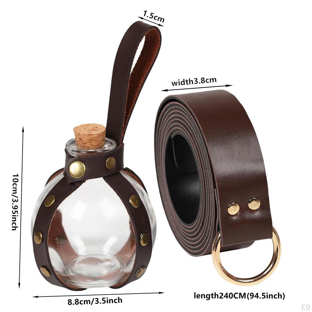 Viking Belt PU Leather Medieval 240cm Renaissance Costume Set Cosplay