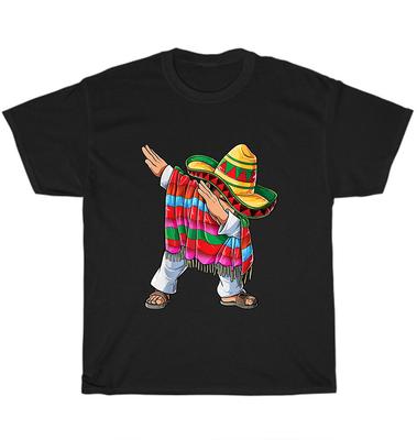 Dabbing Mexican Poncho Sombrero Party Funny Dab Dance T-Shirt Unisex Tee Gift