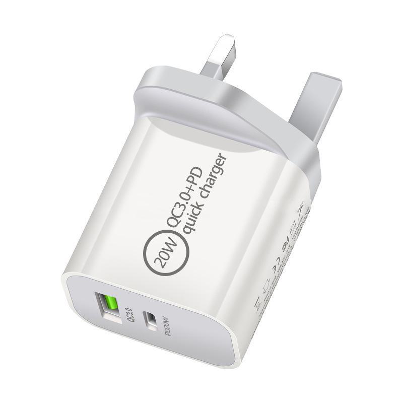 PD20W Fast Charger: Dual-Port A+C PD+QC3.0 for Apple iPhone 16.