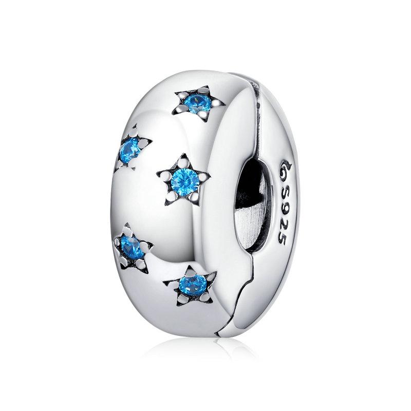 BAMOER Silver Charm Collection 925 Silver Dazzling CZ Beads Fit Bracelets & Bangles Jewelry