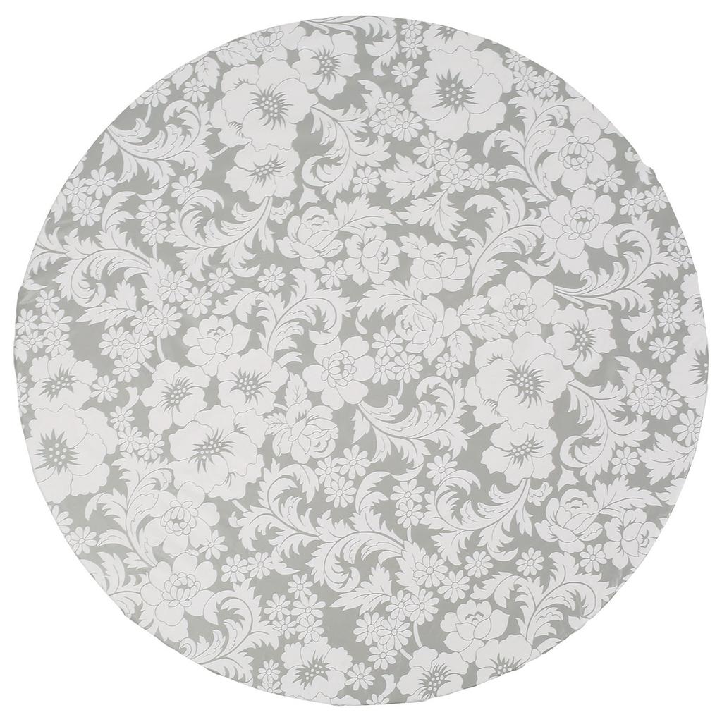 Waterproof Round Tablecloth PVC Table Decoration and Accessories Flannel Backed Elastic Edged Round Table Cover for Home Kitchen