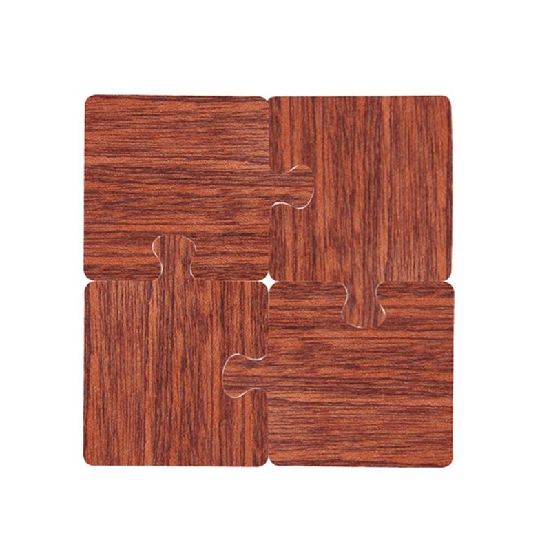 4PCS/Set Solid Wooden Creative Jigsaw Puzzle Coaster Beech Wood Home Coaster Walnut Wood Heat Desktop Decoration Birthday Gift 1Set