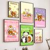 Uroczy Kreskówkowy R-Rilakkuma Plakat Anime Samoprzylepny Druk na Ścianę Wodoodporny Wystrój Estetyczny do Domu Salon Sypialnia Bar Korytarz