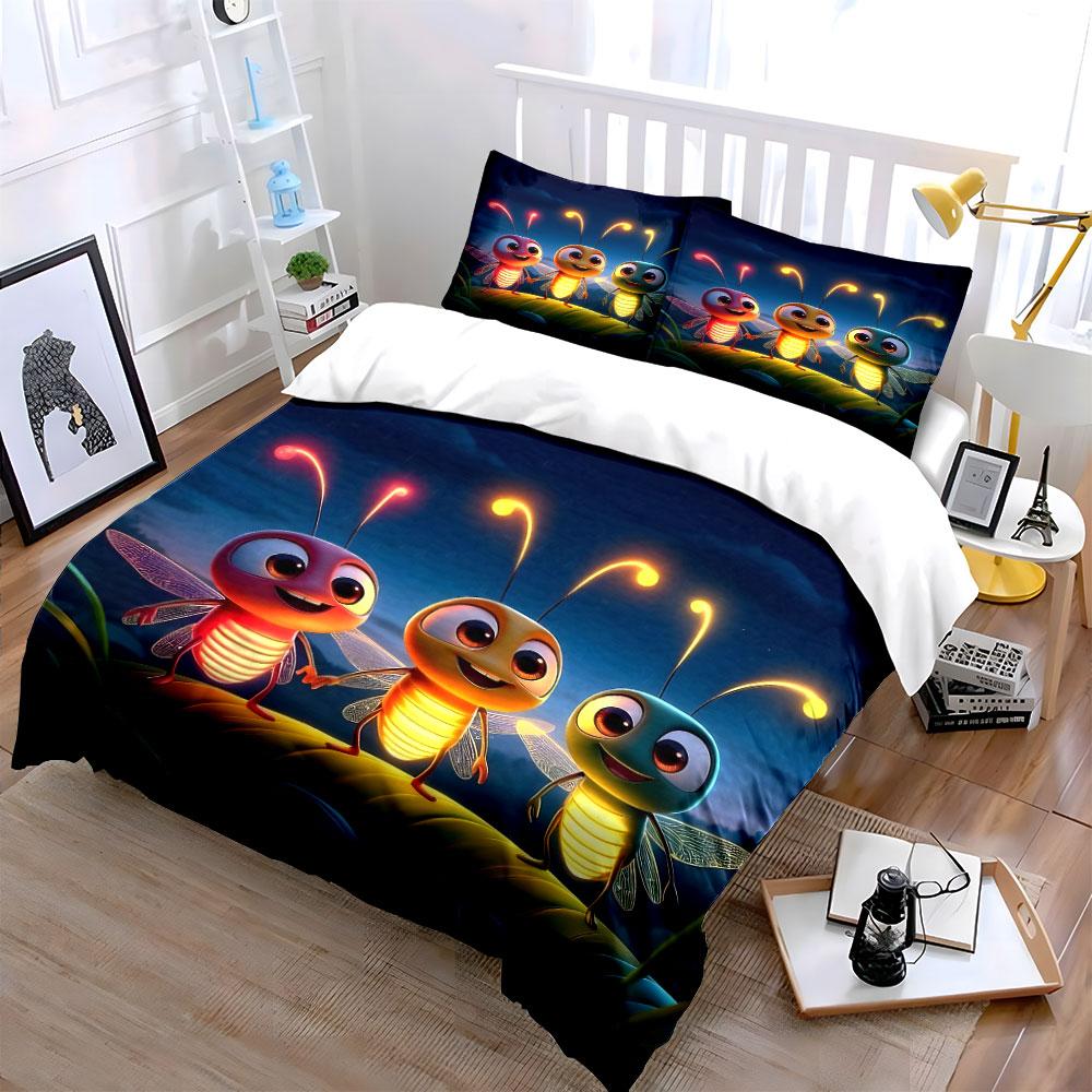 "Glowing firefly friends' joy!" Bedding sets Duvet covers Pillowcases(1* Duvet Cover 2* Pillowcases without duvet insert)