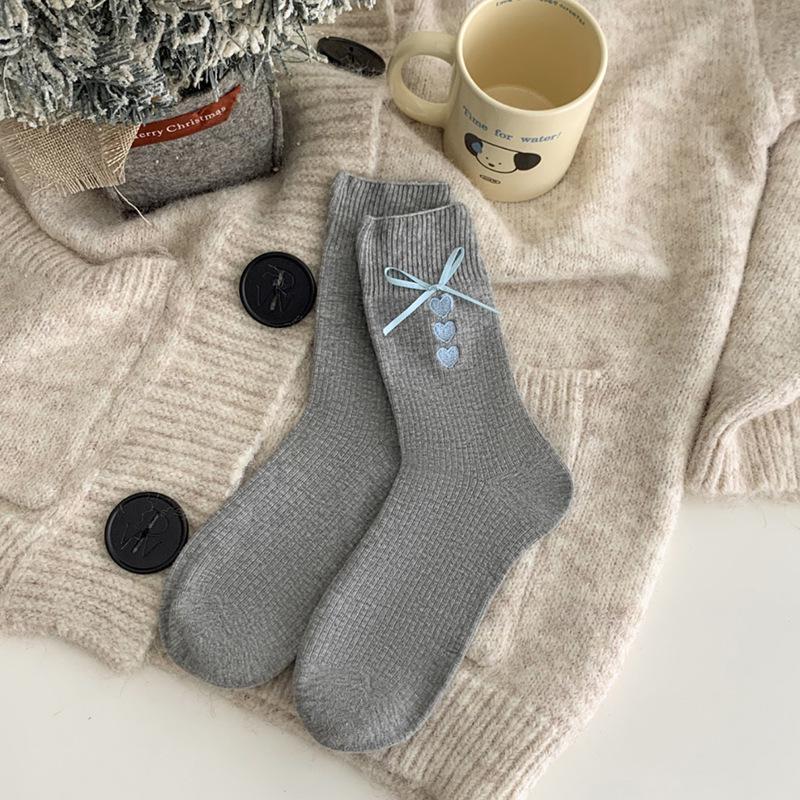 

Синий ленточный бант Miu Style Хлопковые носки-гольфы в вертикальную полоску - Женские до середины икры Вышивка Повседневные Универсальные. Tagged Hangable светло-серый