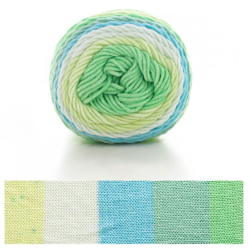 2 Pcs Rainbow Cotton Yarn Segment Dyeing 100g/Ball 5 Strands Of Thick Wool Line DIY Knitting Crochet Sweater Scarf Blanket