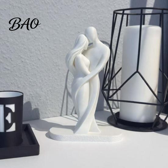 Nahtlose Spleißkunst Statue Abstrakte Menschenkörper Statue, Weibliche Figur Umarmt Liebe Skulptur, 3D Einteilige Formung Polierte Ecke Skulptur