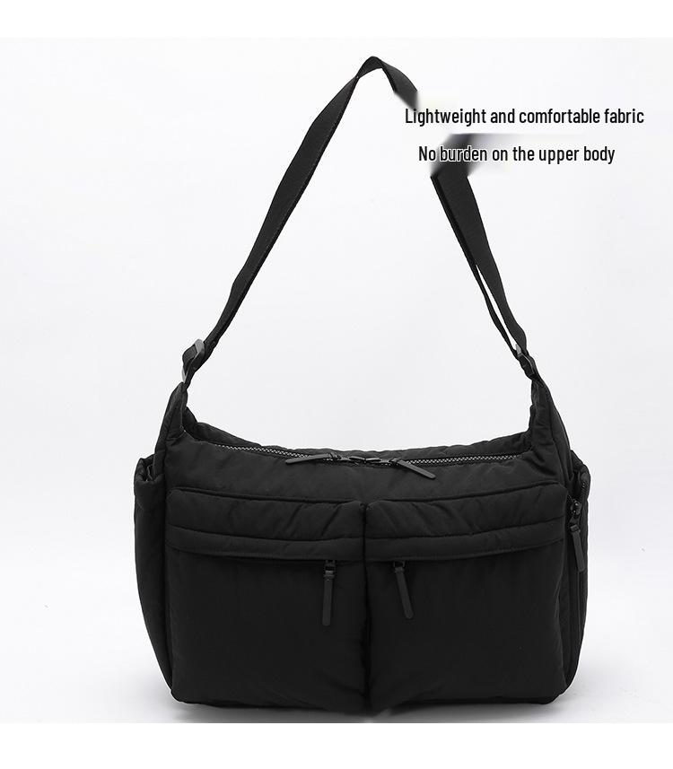 Unisex Herbst/Winter Nylon Umhängetasche - Große Kapazität, Baumwollgepolstert, Weiche Schultertasche für den lässigen Pendelverkehr