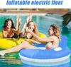 Electric Inflatable Motorized Pool Float - Rechargeable Water Tanning Lounger with Steering Device 101cm PVC Summer Outdoor Reclining Raft for Adult